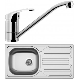 Set Sinks N65 (dřez Classic 860 V 0,5 mm, matný + baterie Pronto Chrom - lesklý)
