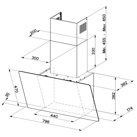 Komínová digestoř Faber Glam Light Zero Drip Plus DB A80, bílá/popelavě modré sklo s transparentním okrajem Komínová digestoř Faber Glam Light Zero Drip Plus DB A80, bílá/popelavě modré sklo s transparentním okrajem
