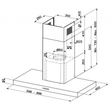 Komínová digestoř Faber Stilo Comfort BK MATT A60, černá mat