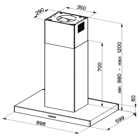 Ostrůvková digestoř Faber Stilo Comfort Isola X A90, nerez