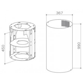 Prodloužený komín Faber, bílý WH s konstrukcí
