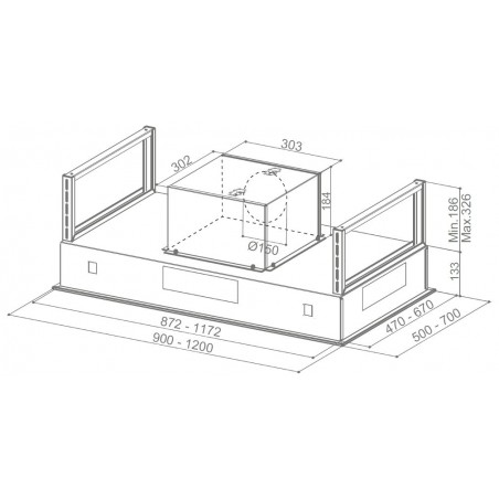 Stropní digestoř Faber Heaven Glass 2.0 WH KL A90, bílé sklo