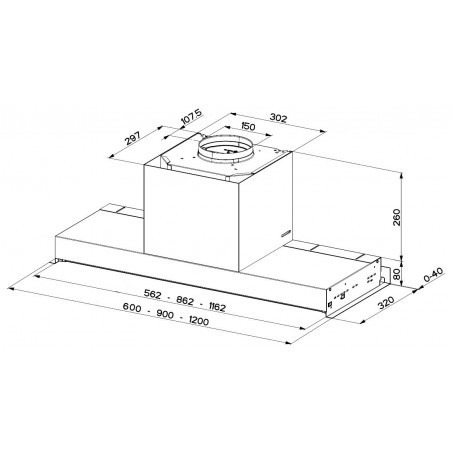 Vestavná digestoř Faber In-Nova Premium BK MATT A120, černá mat