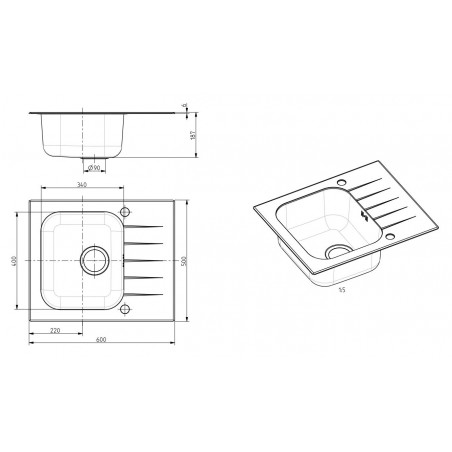 Kuchyňský dřez Alveus Altone 10 černá/satin