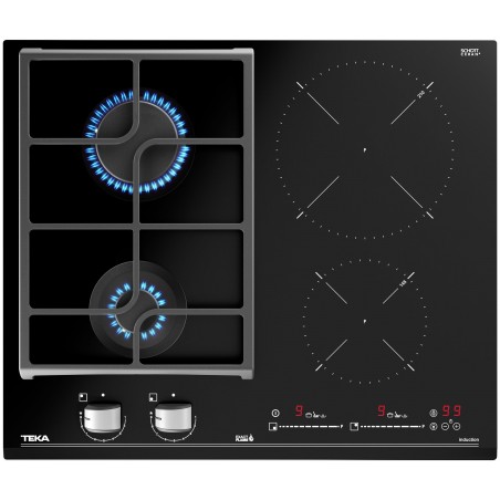 Kombinovaná plynová a indukční varná deska Teka JZC 64322 ABC BK Černá