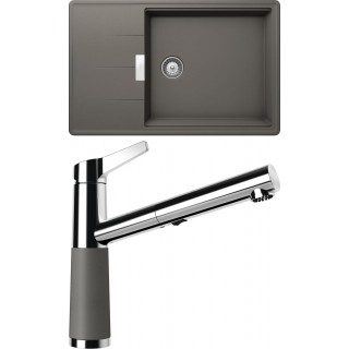 Set Schock S14-5 (dřez Tia D-100LS Silverstone + baterie SC-510.120 Silverstone)