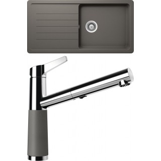 Set Schock S3-5 (dřez Toledo D-100L Silverstone + baterie SC-510.120 Silverstone)