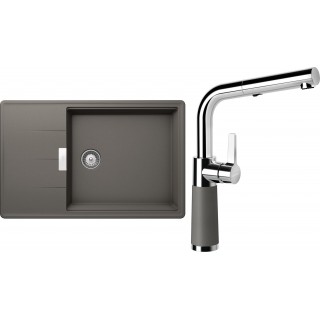 Set Schock S14-7 (dřez Tia D-100LS Silverstone + baterie SC-540.120 Silverstone)