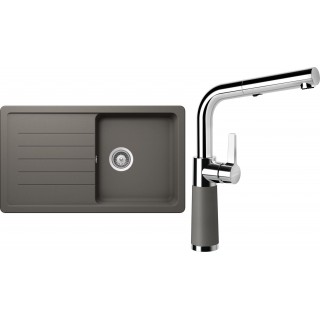 Set Schock S2-7 (dřez Toledo D-100 Silverstone + baterie SC-540.120 Silverstone)