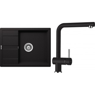 Set Schock S17-3 (dřez Manhattan D-100 Nero + baterie Epos Nero)