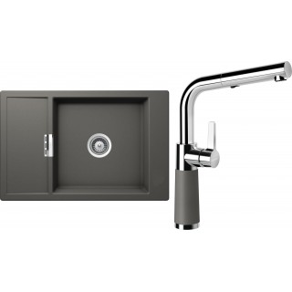 Set Schock S5-7 (dřez Mono D-100XS Silverstone + baterie SC-540.120 Silverstone)