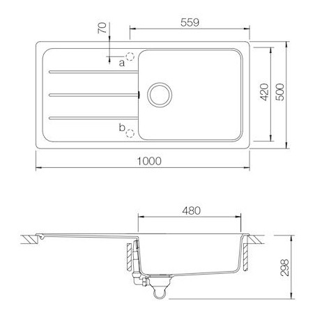 Kuchyňský dřez Schock Formhaus D-100L Onyx, horní montáž