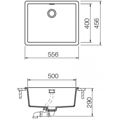 Kuchyňský dřez Schock Greenwich N-100L Silverstone, horní montáž