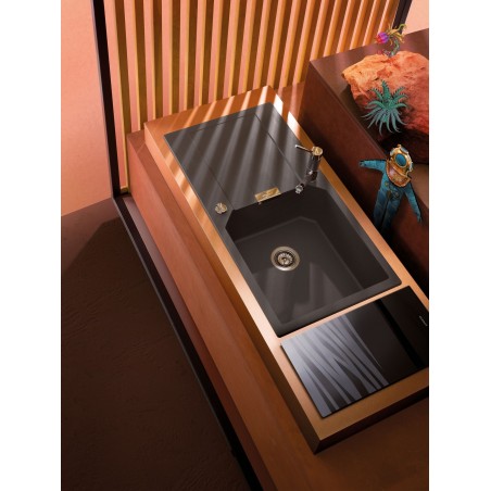 Kuchyňský dřez Schock Manhattan D-100L Onyx, horní montáž