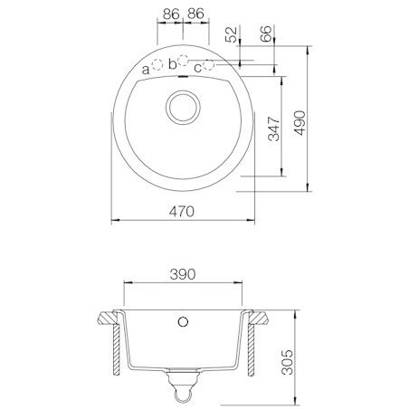 Kuchyňský dřez Schock Manhattan R-100 Onyx, horní montáž