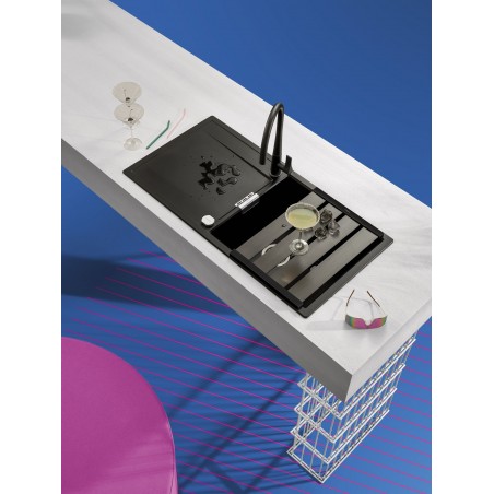 Kuchyňský dřez Schock Mono D-100L Bronze, montáž do roviny