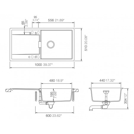 Kuchyňský dřez Schock Mono D-100L Polaris, horní montáž