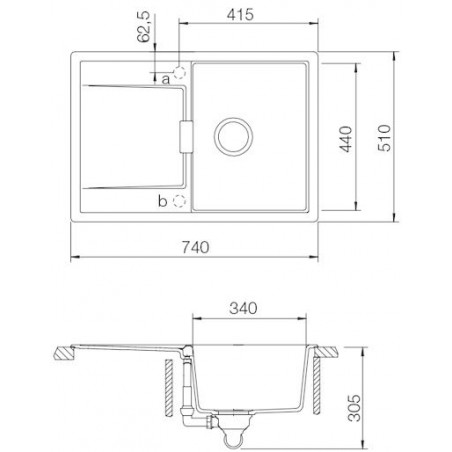 Kuchyňský dřez Schock Mono D-100S Stone, horní montáž