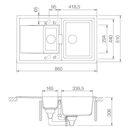 Kuchyňský dřez Schock Mono D-150 Puro, horní montáž