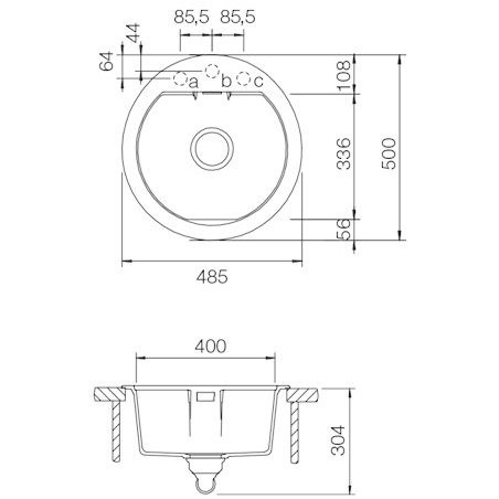 Kuchyňský dřez Schock Mono R-100 Magnolia, spodní montáž
