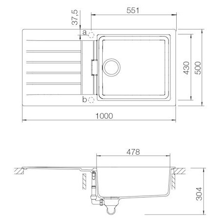 Kuchyňský dřez Schock Signus D-100L Magma, spodní montáž