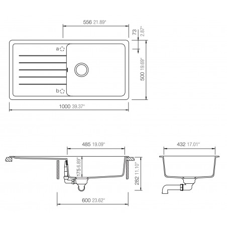Kuchyňský dřez Schock Toledo D-100L Magma, spodní montáž
