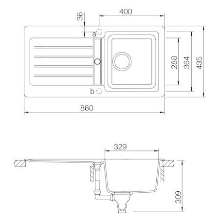 Kuchyňský dřez Schock Typos D-100S Nero, horní montáž
