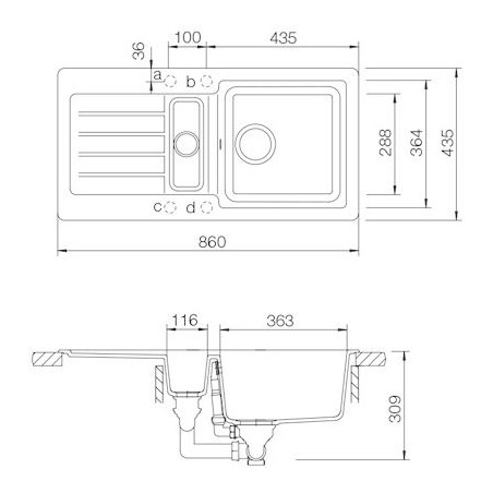 Kuchyňský dřez Schock Typos D-150S Croma, horní montáž