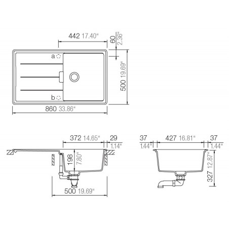 Kuchyňský dřez Schock Tia D-100 Magma + sada misek, spodní montáž