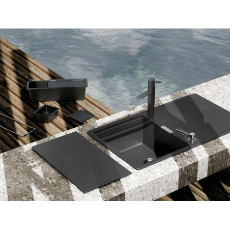 Kuchyňský dřez Schock Tia D-100 Stone + sada misek, spodní montáž