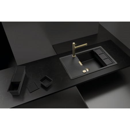 Kuchyňský dřez Schock Tia D-100LS Stone + sada misek, horní montáž