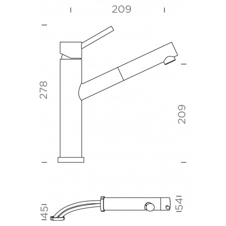 Kuchyňská baterie Schock Altos W.120 Nerez
