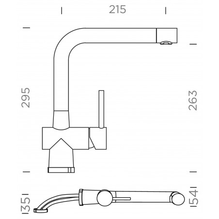 Kuchyňská baterie Schock Laios W Nerez