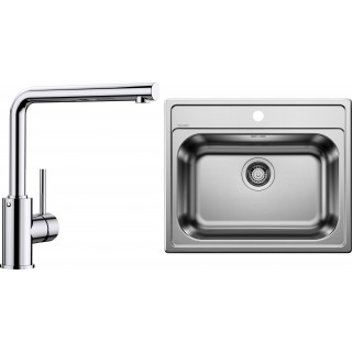 Set Blanco 01-D 25 (dřez Dana 6, přírodní lesk + baterie Mila Chrom)