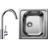 Set Blanco 02-C (dřez Tipo 45 Přírodní lesk + baterie Mida Chrom)