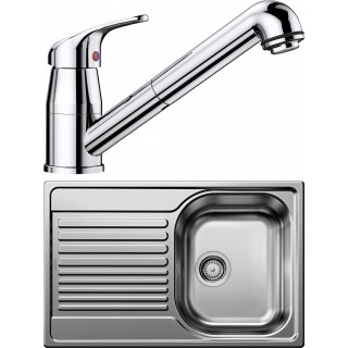 Set Blanco 04-B 25 (dřez Tipo 45 S Compact Přírodní lesk + baterie Daras-S Chrom)