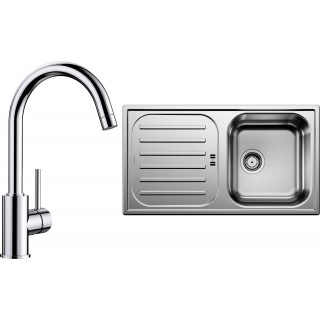Set Blanco 02-C 25 (dřez Flex Pro 45 S Přírodní lesk + baterie Mida Chrom)