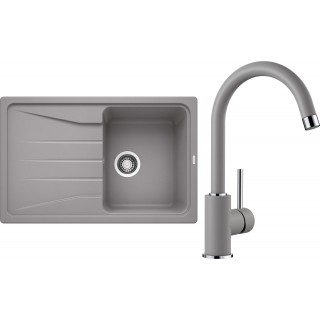 Set Blanco 08-B (dřez Sona 45 S Aluminium + baterie Mida Aluminium)