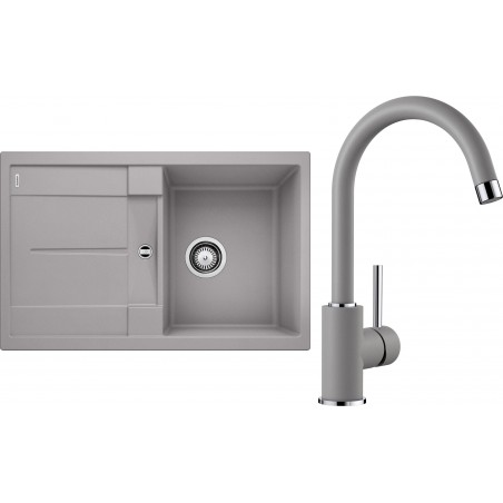 Set Blanco 11 - B (dřez Metra 45 S Aluminium + baterie Mida Aluminium)