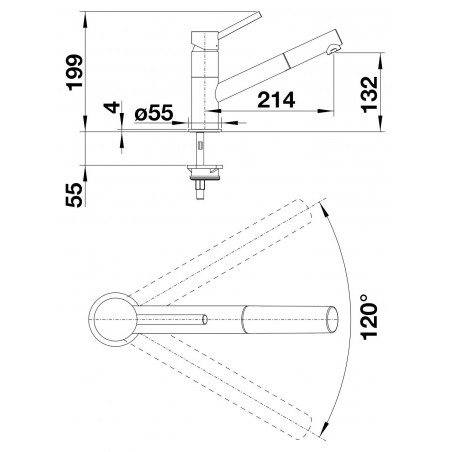 Kuchyňská baterie Blanco Kano-S Černá