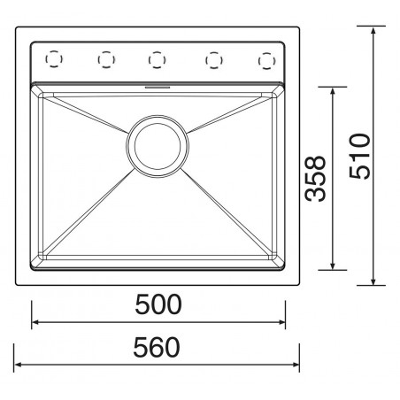 Kuchyňský dřez Sinks Solo 560 Pureblack 26 Kuchyňský dřez Sinks Solo 560 Pureblack 26