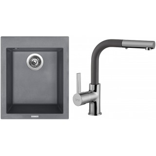Set Sinks (dřez Cube 410 Titanium 72 + baterie Enigma S Titanium 72)
