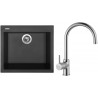 Set Sinks (dřez Cube 560 Pureblack 26 + baterie Vitalia Chrom - lesklý)