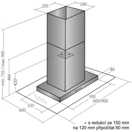 Odsavač par Cata Empire VIP OD 710060, dálkové ovládání