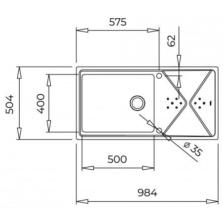 Kuchyňský dřez Teka Brooklyn 60 M-XP 1B 1D PLUS Nerez