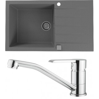 Set Alveus (dřez Cadit 40 Beton 81 + baterie Ruta Chrom)