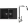 Set Alveus (dřez Cadit 70 Black 91 + baterie Angle Kartáčovaná ocel)