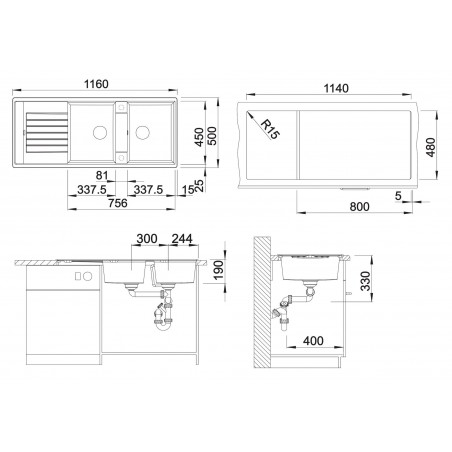Kuchyňský dřez Blanco Zia 8 S Antracit