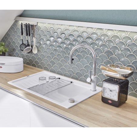 Kuchyňský dřez Blanco Elon XL 6 S, s odkapávací mřížkou, Bílá