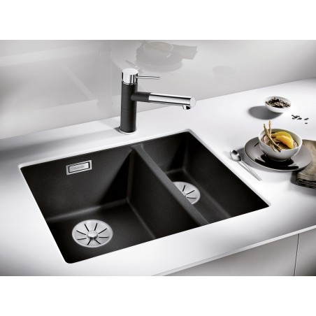 Kuchyňský dřez Blanco Subline 340/160-U Černá, levý, bez táhla